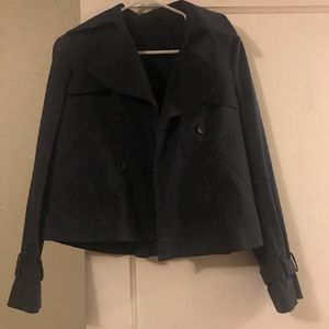 Theory short trench coat navy blue